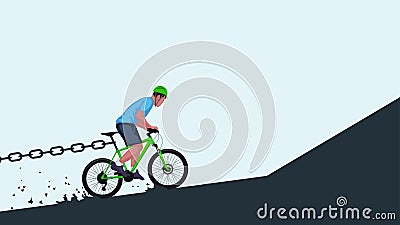 Stopping bicycle riding Vector Illustration