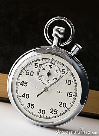 Stopwatch and books Stock Photo