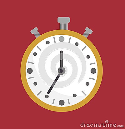 Stopwatch. Countdown concept. Chronometer clock, analog chronometer. Vector Illustration