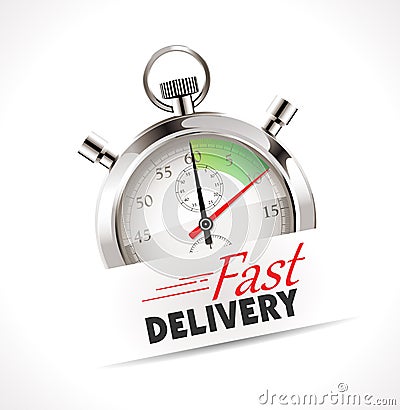 Stopwatch - fast delivery Vector Illustration