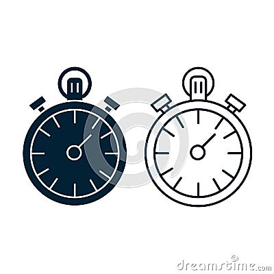 Stopwatch flat and line icon. Isolated vector illustration. Eps 10 Vector Illustration