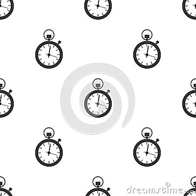 Stopwatch icon in black style isolated on white background. Logistic pattern stock vector illustration. Vector Illustration