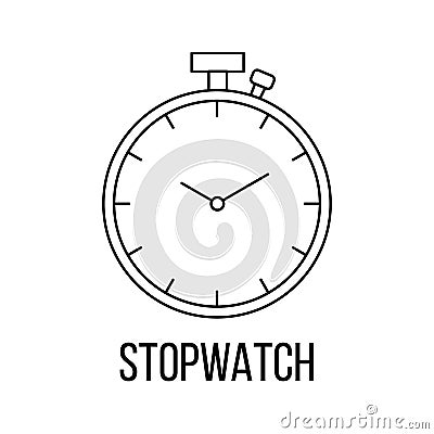 Stopwatch icon or logo line art style. Vector Illustration