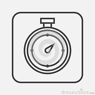 Stopwatch icon vector isolated on grey. Vector Illustration