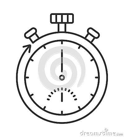 Stopwatch icon vector in outline style for web design, logo, UI. Fast time, deadline, start counting of time Stock Photo