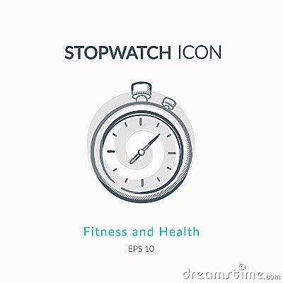 Stopwatch icon on white. Vector Illustration