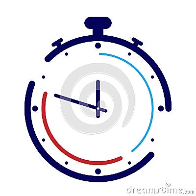 Stopwatch logo. Theme of time, sport and competition Stock Photo