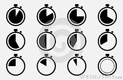 Stopwatch set icon. Vector illustration eps 10 Vector Illustration