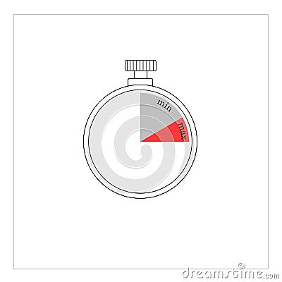 Stopwatch,stop watch timer flat icon for apps and websites, shows 15 minutes Stock Photo