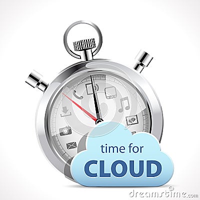 Stopwatch - Time for clouds Vector Illustration