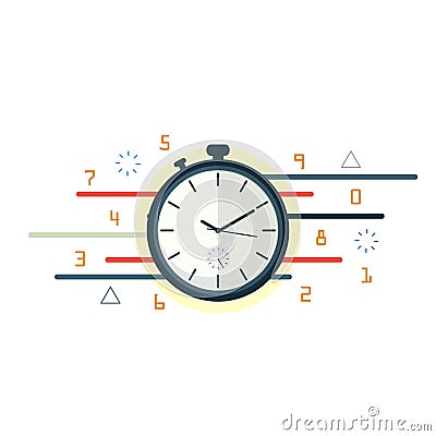 stopwatch time motion,time management flat vector Vector Illustration