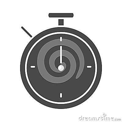 Stopwatch time sport silhouette icon design Vector Illustration