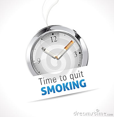 Stopwatch - Time to quit smoking Vector Illustration