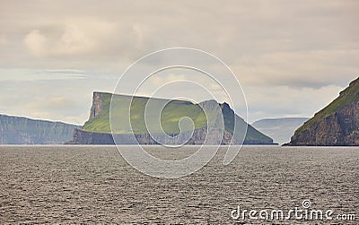 Stora Dimun dramatic island in Faroe archipelago. Atlantic ocean Stock Photo