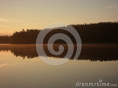 Stora TrehÃ¶rnigen Lake, Tiveden National Park Stock Photo