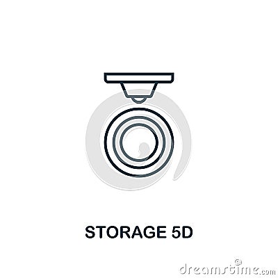 Storage 5D line icon. Thin style element from future technology collection. Outline Storage 5D icon for web design, apps and Stock Photo