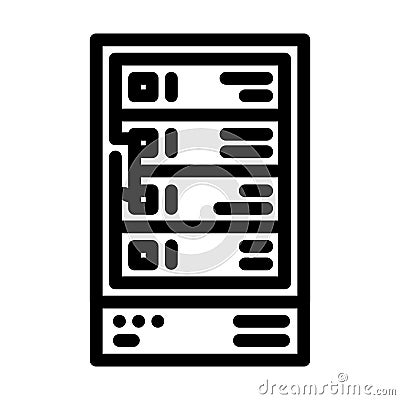 storage disks big data line icon vector illustration Cartoon Illustration