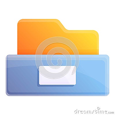 Storage documents folder icon, cartoon style Vector Illustration