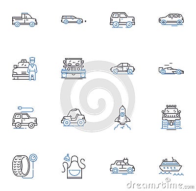 Storage facilities line icons collection. Security, Accessibility, Convenience, Organization, Efficiency, Space Vector Illustration