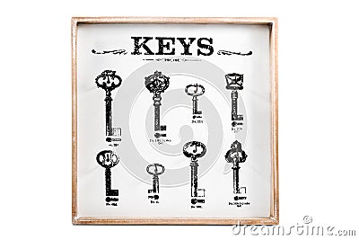 Storage frame for keys Stock Photo