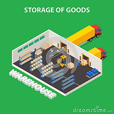 Storage Of Goods Design Concept Vector Illustration