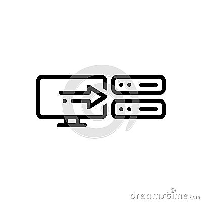 Black line icon for Storage, data and harddisk Vector Illustration