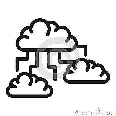 Storage memory cloud icon outline vector. Data server Vector Illustration
