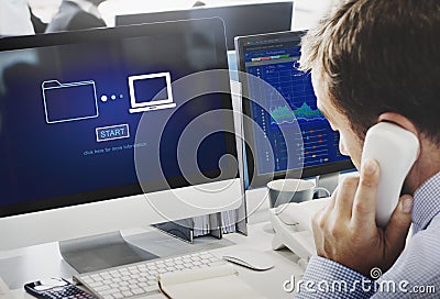 Storage Online Data Transfer Sync Information Technology Concept Stock Photo