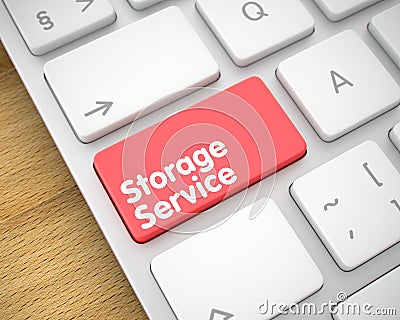 Storage Service - Inscription on Red Keyboard Key. 3D. Stock Photo