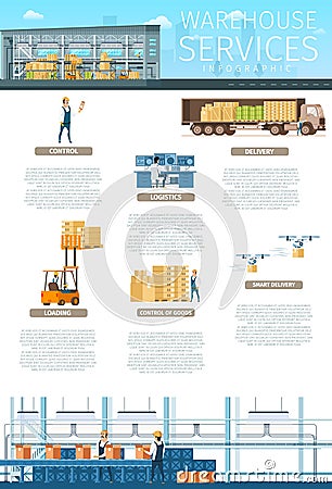 Storage Service or Maintenance Infographic Banner Vector Illustration