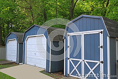 Storage Sheds Stock Photo