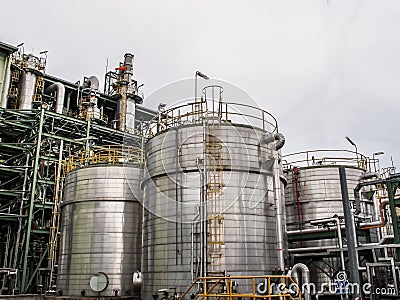 Storage tanks in oil refinery 3 Stock Photo