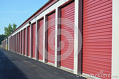 Storage unit doors Stock Photo