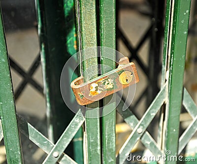 Store closed due to economic crisis. Commercial store closed by Covid 19. Stock Photo