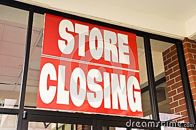 Store Closing Banner Revised Stock Photo