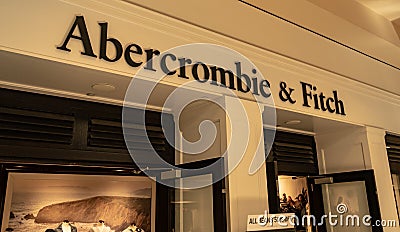 Entrance to a Abercrombie & Fitch Store Location Editorial Stock Photo