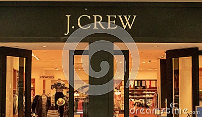 Entrance to a J. Crew Store Location Editorial Stock Photo