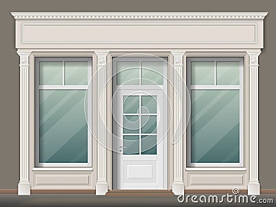 Store front with columns Vector Illustration