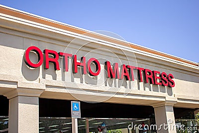 Ortho Mattress sign Editorial Stock Photo