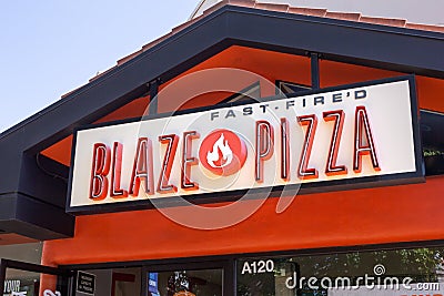 Blaze Pizza sign Editorial Stock Photo