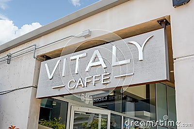 Vitaly Caffe restaurant sign Editorial Stock Photo