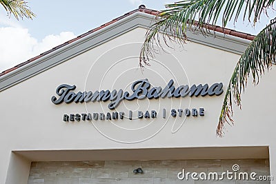 Tommy Bahama store sign Editorial Stock Photo