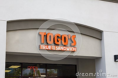 Togo`s Sandwich restaurant sign Editorial Stock Photo