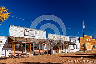 Store fronts, Rowley Ghost Town. Rowley, Alberta, Canada Editorial Stock Photo