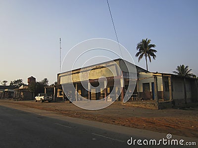 Portuguese Colonial store on main road in Mozambique Vector Illustration