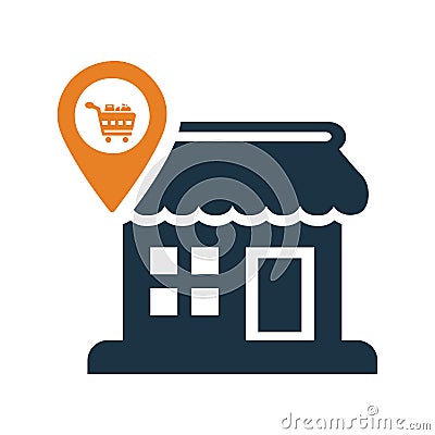 Store, navigation icon. Simple color vector Vector Illustration