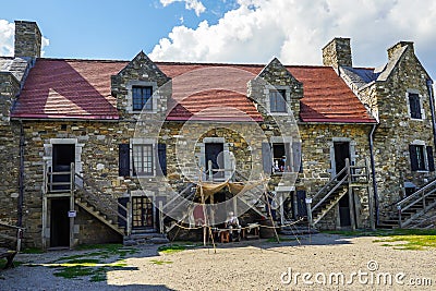 Store room and powder magazine at the historic Fort Ticonderoga in Upstate New York Editorial Stock Photo