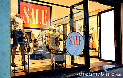 fashion shop store sale window Stock Photo