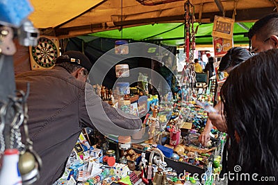 store scene into bogota downtwon flea market Editorial Stock Photo