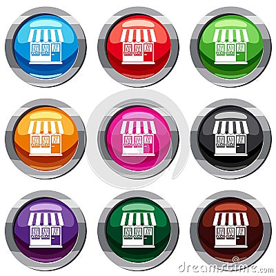 Store set 9 collection Vector Illustration